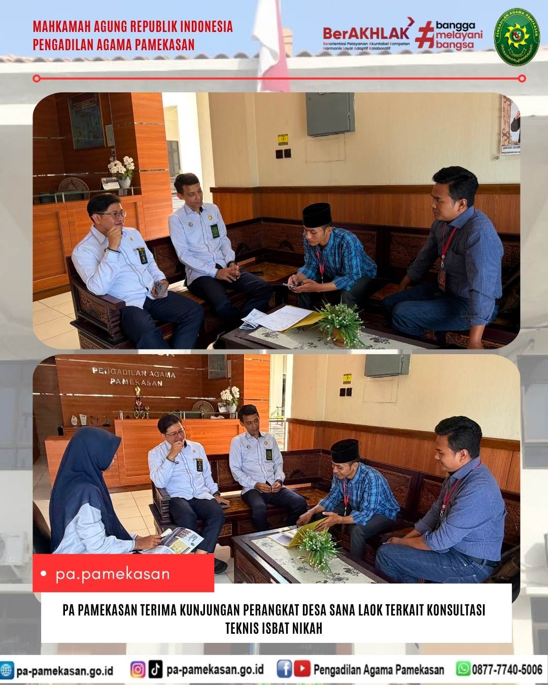 PA Pamekasan Terima Kunjungan Perangkat Desa Sana Laok Terkait Konsultasi Teknis Isbat Nikah